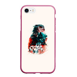 Чехол iPhone 7/8 матовый Twin Peaks, цвет: 3D-малиновый