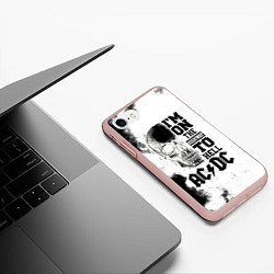 Чехол iPhone 7/8 матовый I'm on the highway to hell ACDC, цвет: 3D-светло-розовый — фото 2