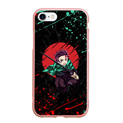 Чехол iPhone 7/8 матовый KIMETSU NO YAIBA, цвет: 3D-светло-розовый