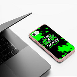 Чехол iPhone 7/8 матовый The ACDC famely, цвет: 3D-светло-розовый — фото 2