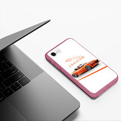 Чехол iPhone 7/8 матовый Jaguar, цвет: 3D-малиновый — фото 2