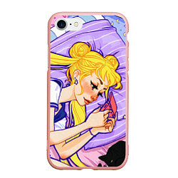 Чехол iPhone 7/8 матовый СЕЙЛОР МУН, цвет: 3D-светло-розовый