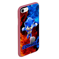 Чехол iPhone 7/8 матовый SONIC, цвет: 3D-малиновый — фото 2