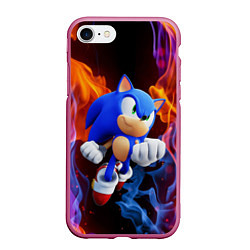 Чехол iPhone 7/8 матовый SONIC, цвет: 3D-малиновый