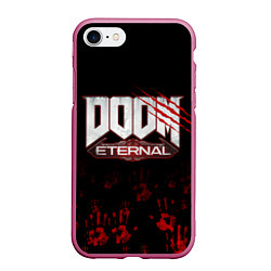 Чехол iPhone 7/8 матовый DOOM Eternal, цвет: 3D-малиновый