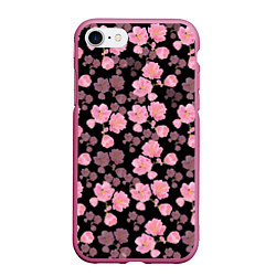 Чехол iPhone 7/8 матовый Цветок сакуры, цвет: 3D-малиновый