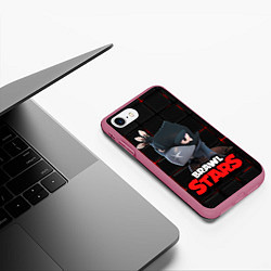 Чехол iPhone 7/8 матовый Brawl Stars Crow Ворон, цвет: 3D-малиновый — фото 2