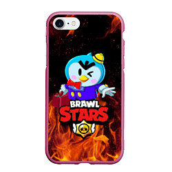 Чехол iPhone 7/8 матовый BRAWL STARS MRP, цвет: 3D-малиновый