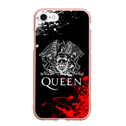 Чехол iPhone 7/8 матовый QUEEN, цвет: 3D-светло-розовый