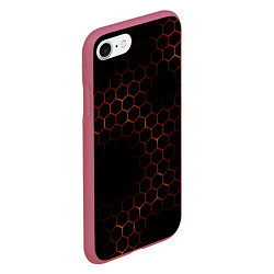 Чехол iPhone 7/8 матовый ОГНЕННЫЕ СОТЫ, цвет: 3D-малиновый — фото 2