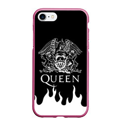 Чехол iPhone 7/8 матовый QUEEN, цвет: 3D-малиновый