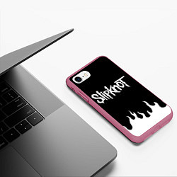 Чехол iPhone 7/8 матовый SLIPKNOT, цвет: 3D-малиновый — фото 2