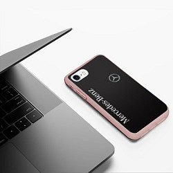 Чехол iPhone 7/8 матовый Mersedes, цвет: 3D-светло-розовый — фото 2