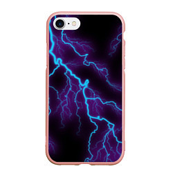Чехол iPhone 7/8 матовый МОЛНИЯ, цвет: 3D-светло-розовый