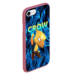 Чехол iPhone 7/8 матовый BRAWL STARS CROW, цвет: 3D-малиновый — фото 2