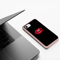 Чехол iPhone 7/8 матовый Губы, цвет: 3D-светло-розовый — фото 2