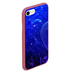 Чехол iPhone 7/8 матовый СИНИЙ КОСМОС, цвет: 3D-малиновый — фото 2