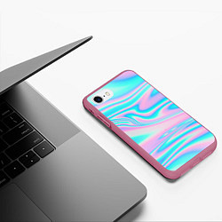 Чехол iPhone 7/8 матовый WAVES, цвет: 3D-малиновый — фото 2