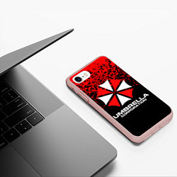 Чехол iPhone 7/8 матовый Umbrella Corporation, цвет: 3D-светло-розовый — фото 2