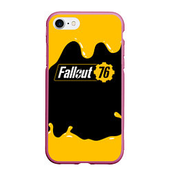 Чехол iPhone 7/8 матовый FALLOUT76, цвет: 3D-малиновый