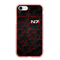 Чехол iPhone 7/8 матовый MASS EFFECT N7, цвет: 3D-светло-розовый