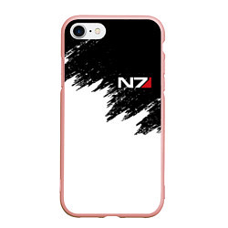 Чехол iPhone 7/8 матовый MASS EFFECT N7, цвет: 3D-светло-розовый