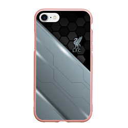 Чехол iPhone 7/8 матовый Liverpool FC, цвет: 3D-светло-розовый
