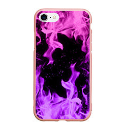 Чехол iPhone 7/8 матовый ЦВЕТНОЙ ОГОНЬ, цвет: 3D-светло-розовый