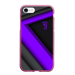 Чехол iPhone 7/8 матовый Juventus F C, цвет: 3D-малиновый