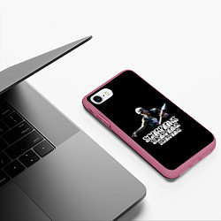 Чехол iPhone 7/8 матовый Scorpions, цвет: 3D-малиновый — фото 2