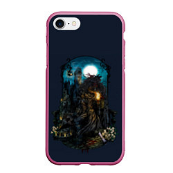 Чехол iPhone 7/8 матовый Bloodborne, цвет: 3D-малиновый