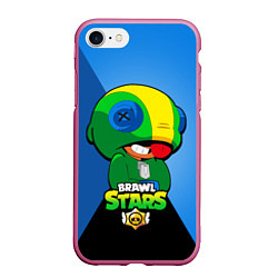 Чехол iPhone 7/8 матовый LEON - BRAWL STARS, цвет: 3D-малиновый