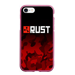 Чехол iPhone 7/8 матовый RUST, цвет: 3D-малиновый