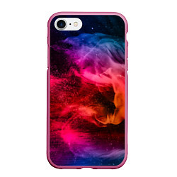 Чехол iPhone 7/8 матовый ЦВЕТНОЙ ДЫМ, цвет: 3D-малиновый