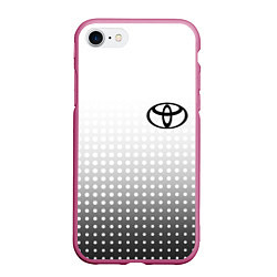 Чехол iPhone 7/8 матовый Toyota, цвет: 3D-малиновый