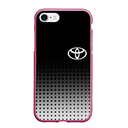 Чехол iPhone 7/8 матовый Toyota, цвет: 3D-малиновый
