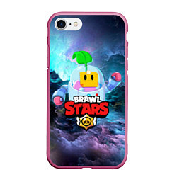 Чехол iPhone 7/8 матовый BRAWL STARS SPROUT, цвет: 3D-малиновый