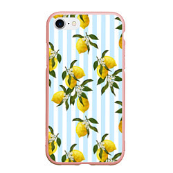 Чехол iPhone 7/8 матовый Лимоны, цвет: 3D-светло-розовый