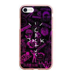 Чехол iPhone 7/8 матовый TRAVIS SCOTT CACTUS JACK, цвет: 3D-светло-розовый