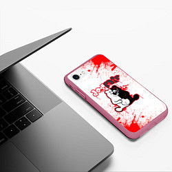 Чехол iPhone 7/8 матовый Monokuma, цвет: 3D-малиновый — фото 2