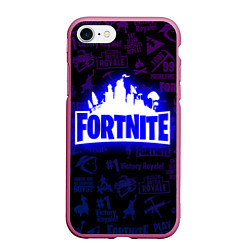 Чехол iPhone 7/8 матовый FORTNITE, цвет: 3D-малиновый