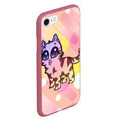 Чехол iPhone 7/8 матовый 44 Котенка пнг пилу, цвет: 3D-малиновый — фото 2