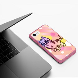 Чехол iPhone 7/8 матовый 44 Котенка пнг пилу, цвет: 3D-малиновый — фото 2