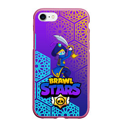 Чехол iPhone 7/8 матовый MORTIS BRAWL STARS, цвет: 3D-малиновый