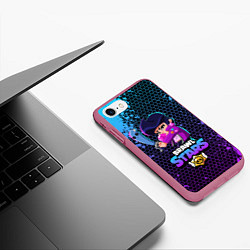 Чехол iPhone 7/8 матовый Brawl Stars BIBI, цвет: 3D-малиновый — фото 2