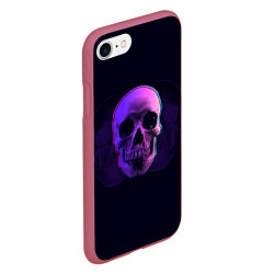 Чехол iPhone 7/8 матовый 3D Череп, цвет: 3D-малиновый — фото 2