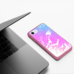Чехол iPhone 7/8 матовый FAIRY TAIL, цвет: 3D-малиновый — фото 2