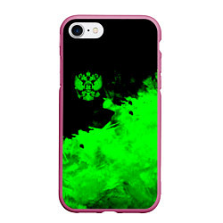 Чехол iPhone 7/8 матовый Россия, цвет: 3D-малиновый