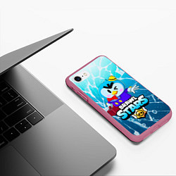 Чехол iPhone 7/8 матовый Brawl stars MR P, цвет: 3D-малиновый — фото 2