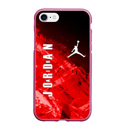 Чехол iPhone 7/8 матовый MICHAEL JORDAN AIR, цвет: 3D-малиновый